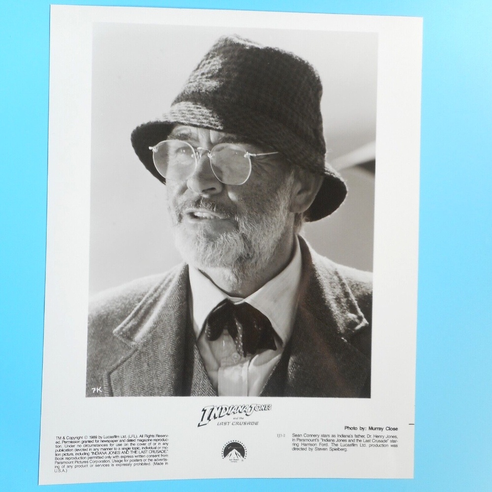 Sean Connery Indiana Jones Press Photo Last Crusade 1989 Original Movie Dad